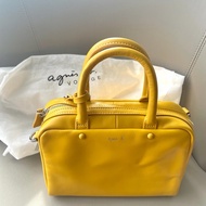 【二手】降價🎊Agnes b.黃色小包/保齡球包