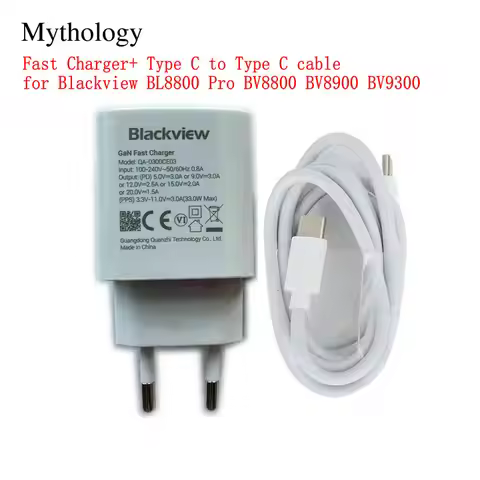 Fast Charge for Blackview BL8800 Pro BV8800 BV8900 BV9300 Original EU Plug Travel Power Adapter 33W 