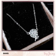TANG D0431 - Sunflower shaped silver pendant necklace for women