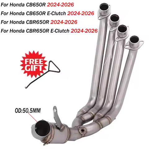 Motorcycle Exhaust Full Front Mid Link 51MM Pipe Escape Slip On For Honda CB650R E-Clutch CBR650R 20