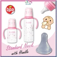 ALGO Baby Bottle Slim Neck Standard Neck Botol [2oz 4oz 8oz] Botol Susu Bayi