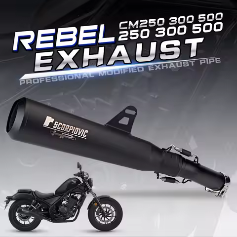 Para honda rebel 500 motorcross escape moto mid pipe pitbike silenciador da motocicleta deslizamento