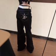 CK New Style High-Quality Embroidered Letter Fleece Jeans for Women with Free Belt - Slimmer Fit