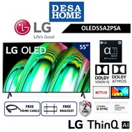 (2022 NEW MODEL) LG OLED55A2PSA 55" A2 4K SMART SELF-FIT OLED evo TV WITH AI THINQ (FOC HDMI CABLE &amp; BRACKET）