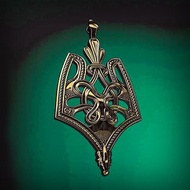 Ukraine trident bird necklace pendant,ukraine logo jewelry charm,ukraine emblem