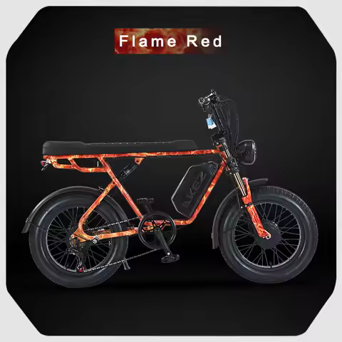 US Warehouse AKEZ 48V 1500W Dual Motor Retro Electric Motorcycle 26Ah Long Range Fat Tire E-Bike for
