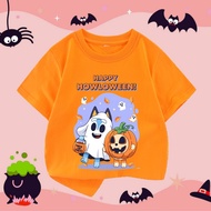 Baju Anak Dewasa Happy Halloween Bluey T-shirt Kaos Cute Pumpkin Bluey Printed Round Neck Cotton Sho