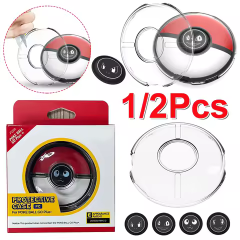 1/2Pcs Silicone Protective Cover Hard/Soft Shell Case for Pokemon Go Plus Transparent Protector PC /