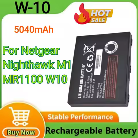 W-10 Replacement Battery for Netgear Nighthawk M1 MR1100 W10 High Capacity 5040mAh Rechargeable Lith