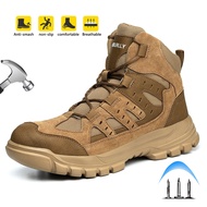 Safety Shoes Steel Toe Men's Work Shoes Khaki Black Size 39-46