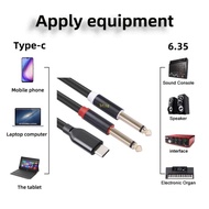 BT Professional USB C to 6 35mm 1 4inch TRS Cable for Headphone Laptops Phones Tablets Mixing Consol