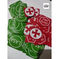 JDM Project - (Contents 125 PCS) Lasa Stickers, High Alert, Allergy, Fall Risk Small 3x3 cm Square