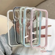 Dopamine Contrast Color Border Clear Slim Case For Realme V25 V23 V23i V13 V5 X7 Max XT X2 Q5i Q3 Pr