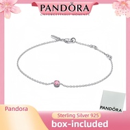 S925 sterling silver jewelry (with box)Pandora Era Bezel Sterling Silver Pink Lab-grown Diamond Chai