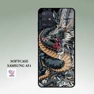 HP [CM86] Glossy Case | SAMSUNG A51 | CUTE MODERN CASE | Casing Dragon Pattern Glitterhp