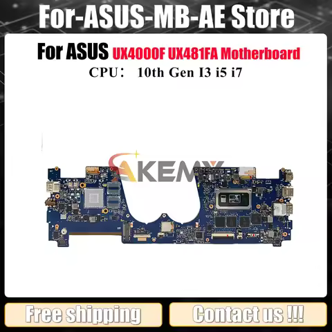 UX481FA Laptop Motherboard For ASUS ZenBook Duo UX4000F UX481F UX481FL Mainboard 10th Gen I3 i5 i7 t
