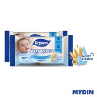 Drypers Baby Wipes Fragrance Free (80's x 2)