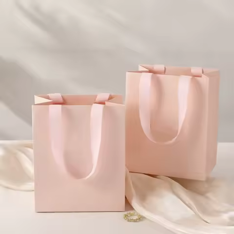 Jewellery Packaging Tote Bag with Ribbon Bow Christmas Gift Packaging Handbag Eadphones Lipstick Sto