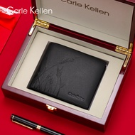 Carlekellenกระเป๋าสตางค์ผู้ชายแท้กระเป๋าสตางค์หนังสั้น2021แบรนด์หรูใหม่กระเป๋าสตางค์น้ำCk50006(กล่องของขวัญเคาน์เตอร์)One Ck50005 (กล่องของขวัญเคาน์เตอร์) One