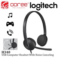 LOGITECH H340 USB COMPUTER HEADSET HEADPHONE WITH DIGITAL AUDIO & NOISE CANCELLING MICROPHONE, ADJUS