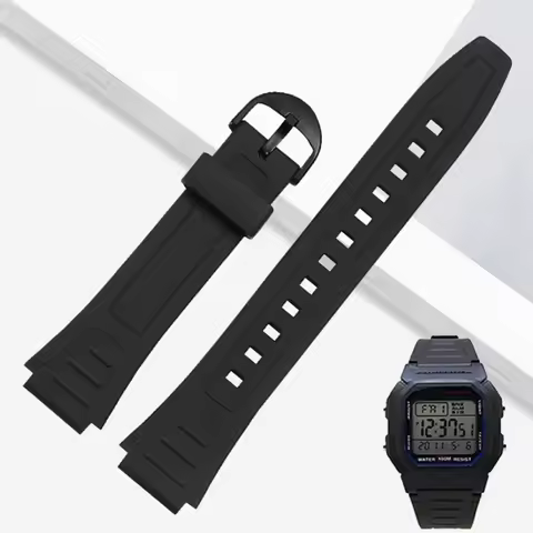 Watch Band For Casio G-Shock W-800H W-217H AQ-S800W Resin Rubber Convex Joint 18mm Bracelet watch ac
