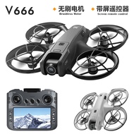 V666 Tanpa Brushless Skrin Terkawal Drone Fotografi Udara Kedudukan Aliran Optik Pesawat Dwi Kamera 