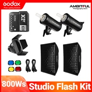 Godox Studio Flash Kit SK400II Two-Light Set come with Godox FW60*90cm Softbox + Godox X2T Trigger F
