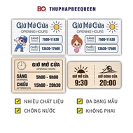 Closed open sign HOURS open AND close THE DOOR