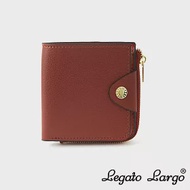 Legato Largo 驚異的輕量化 小法式簡約 短夾-紅棕色