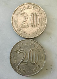 Malaysia Paliment 20sen 1967 &amp; 1968 Duit Lama