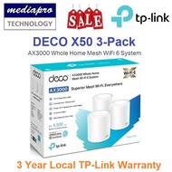 TP-LINK DECO X50  3-Pack AX3000 Whole Home Mesh WiFi 6 System ( Pack of 3 ) - 3 Year Local TP-Link Warranty