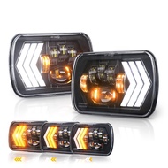 OVOVS Automotive Accessories Headlamp with Sequential Turn Signal Rectangle 5x7 inch Led Headlight F