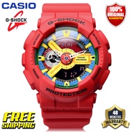 Original G-Shock GA110 Men Women Sport Watch Japan Quartz Movement 200M Water Resistant Shockproof and Waterproof World Time LED Auto Light Gshock Man Boy Girl Sports Wrist Watches with 4 Years Official Warranty GA-110FC-1A (Ready Stock Free Shipping)