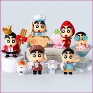 YT4 6pcs Crayon Shin-chan Nohara Shinnosuke Food Carnival Theme Blind Box Action Figure Ornament