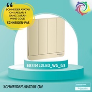 Schneider Avatar On Switch 4 Gang 2 Way Wine Gold E8334L2Led_Wg_G3