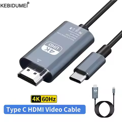 Type C to HDMI Cable 4K USB C to HDMI-Compatible Thunderbolt3 4K@60Hz 4K@30Hz for MacBook Huawei Mat