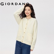 GIORDANO WOMEN Double pockets hollow knit cardigan 13355755