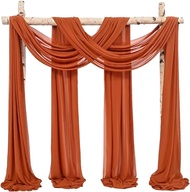 2Pcs Sage Green Wedding Arch Draping Sheer Curtains Backdrop For Party Bridal Wedding Ceremony Ceili