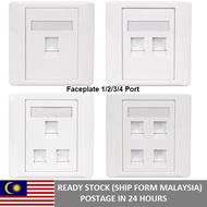 RJ45 Cat5e Cat6 1/2/3/4Ports Faceplate Data Wall Socket Outlet FacePlate 1Gang2Gang RJ45 Wall Socket