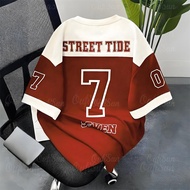 Summer Men's T-shirts NO.7 Sports Jerseys Casual Oversized Men's Tops Large Size Fashion Short-sleev