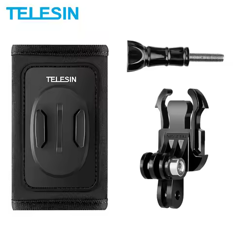 TELESIN Backpack Shoulder Strap Bracket Mount for GoPro Hero 13 12 11 10 9 8 Insta360 SJCAM EKEN Osm