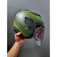 ZEUS ZS 627 F.GREEN DOFF HALF FACE SINGLE VISOR
