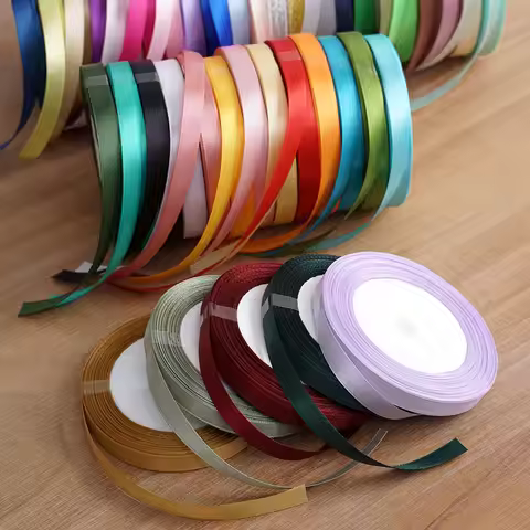 Satin Ribbon 22.8Meters 10mm 25yards 3/8inch Gift Wrap Bow Crafts Material Gold Sage Green Wedding P