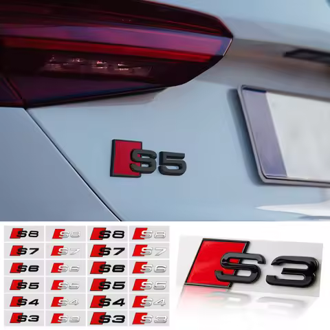 Car Rear Trunk Badge Stickers Auto Tail Logo Modification Accessories For Audi A1 A2 A3 A4 A5 A6 A7 