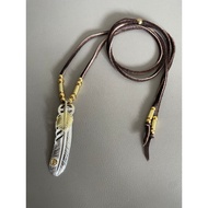 Kikuchi Golden Dot Golden Feather XL Size Pendant Necklace (kenkikuchi/Takahashi Goro Goros) Handmad