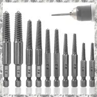 [I O J E] Screw Extractor Set,10 Pcs Screw Extractor,1/4inch Hex Shank Broken Screw Extractor,Screw 