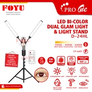 Led Bi-Color Dual Bar Glam Ring Light Stand X Lamp Makeup Lamp Makeup Makeup MUA Pro One D-24HL Live Beauty Lighting Dua
