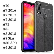 Samsung A70 A71 A8+ A8 Star A80 A7 A9 2018 Softcase Autofocus Silicon Case Orange Peel Black Casing