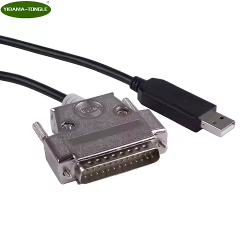 FTDI Chip Usb to RS232 25 Pin DB25 Male Connector Serial Adapter Cable CNC Controls Programming Cabl