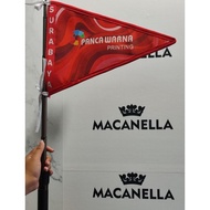PROMO - CUSTOM TRIANGLE FLAG TOUR GUIDE UNITbebas TRAVEL FLAG/ PEMANDU FLAG/ CUSTOM TOUR FLAG/ LOGO 